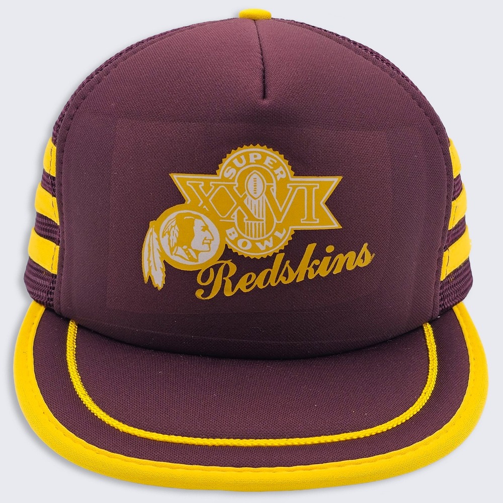 Washington Commanders Vintage 90s Super Bowl Three Stripe Trucker Snapback Hat